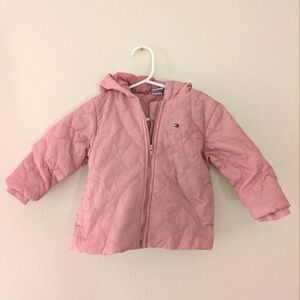 Tommy Hilfiger Pink Puffer Toddler Hooded Jacket 18-24m
